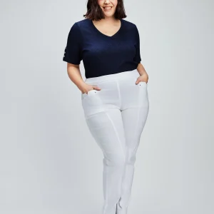 Pantalon droit semi-ajusté à enfiler - Petite