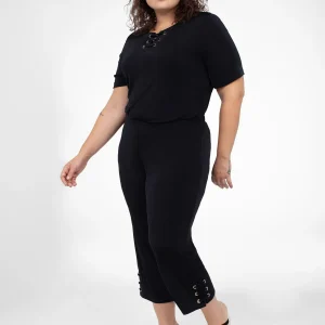 Pantalon droit 7/8 en tricot