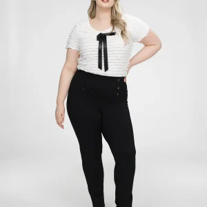 Pantalon droit ajusté en tricot à enfiler