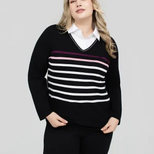 Chandail trompe l'œil à manches longues