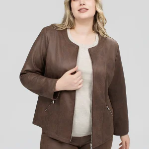 Veste écourtée ajustée en tricot à manches longues