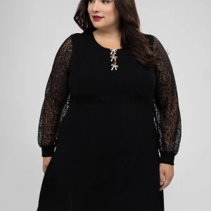 Robe midi ligne A en tricot