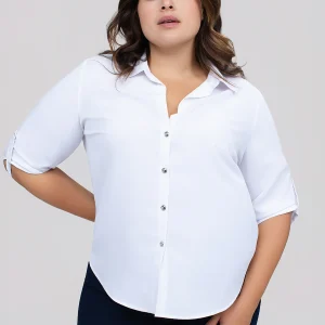 Blouse à manches 3/4 avec boutons