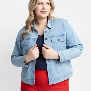 Veste en denim ajustée à manches longues