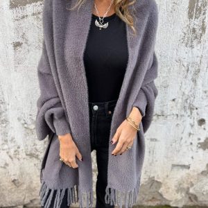 Gilet Femme Élégant – Veste Ouverte Oversize Douce à Coupe Confortable