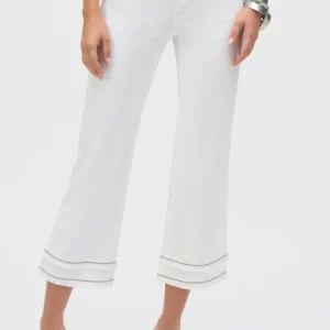 Jean court à coupe droite  avec perles