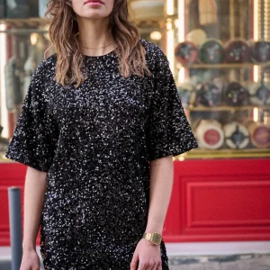 Robe Rally à sequins noirs