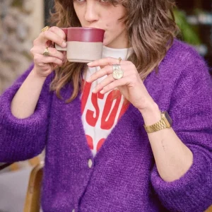 Gilet en mohair Laure violet
