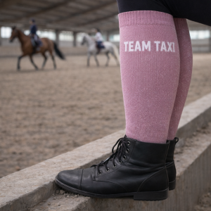 Chaussettes d’Équitation Paillettes à Slogan – Qualité Premium – Team taxi