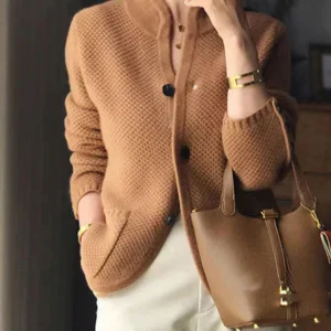 Gilet Femme Tricoté – Cardigan Élégant avec Boutons