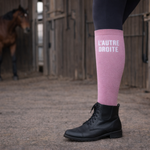 Chaussettes d’Équitation Paillettes à Slogan – Qualité Premium – L&rsquo;autre droite