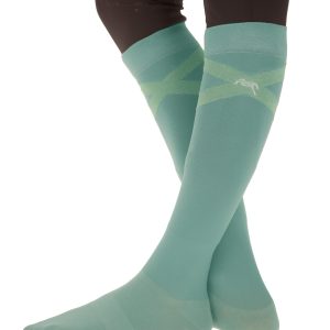 Chaussettes d’équitation PENELOPE “Gummy” – Lot de 2 paires fines, stretch et confortables – Vert Sauge