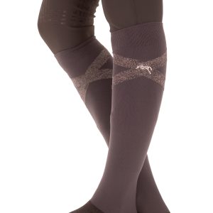 Chaussettes d’équitation PENELOPE “Gummy” – Lot de 2 paires fines, stretch et confortables – GRIS