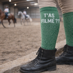 Chaussettes d’Équitation Paillettes à Slogan – Qualité Premium – T&rsquo;as filmé ?
