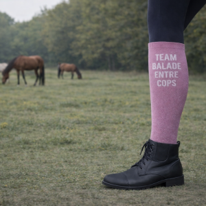 Chaussettes d’Équitation Paillettes à Slogan – Qualité Premium – Team balade entre cops
