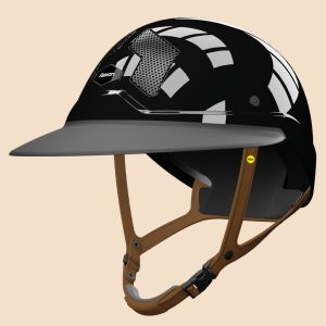 Casque d’équitation Armet Star MIPS Marron – Technologie MIPS et design élégant à jugulaire cuir cognac