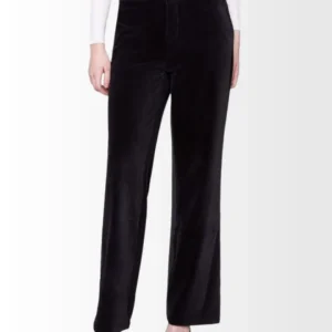 PANTALON EN VELOUR A JAMBES LARGE