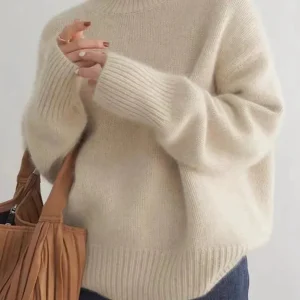 Amandine ~ Pull élégant et confortable à col montant