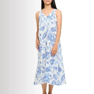 Robe longue sans manche en lin