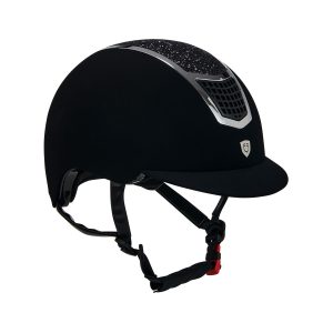 Casque d’équitation Equestro Eclipse Stone Velvet – Ultra-léger en velours avec strass