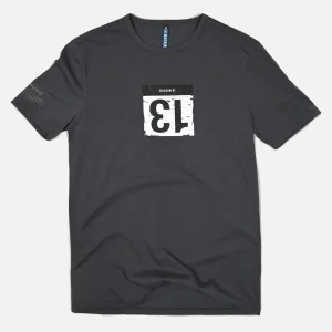 Bib Number 13 - T-shirt - Charcoal Teal