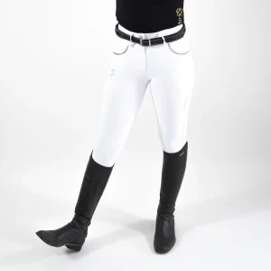 Pantalon équitation femme Gloria JL JUMP – Blanc