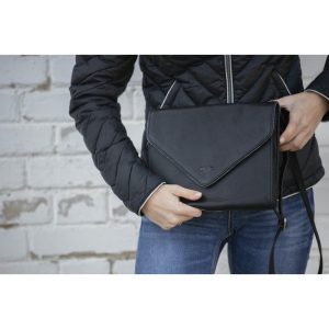 Pochette cuir femme Laure – Pénélope – Noir