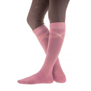 Chaussettes d’équitation PENELOPE “Gummy” – Lot de 2 paires fines, stretch et confortables, logo argenté